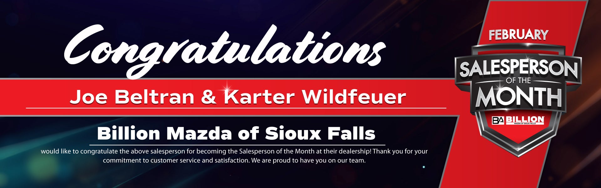 SALESPERSON OF THE MONTH